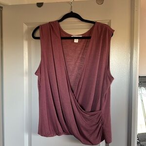 Athleta breezy wrap tank color tawny rose